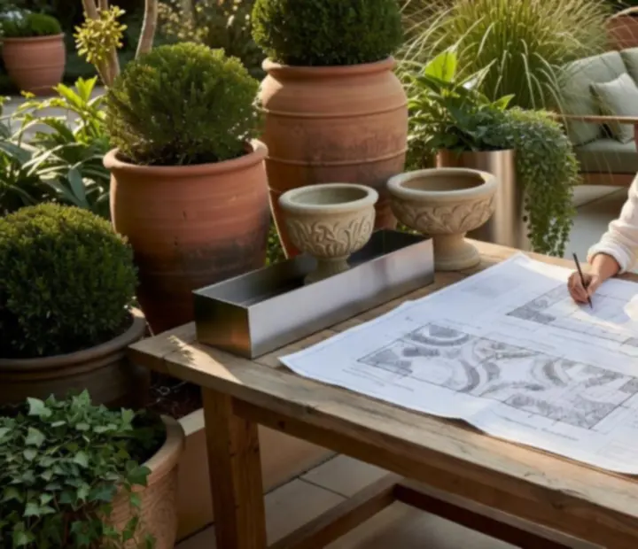 Architekt krajobrazu ADSIGHT pracujący nad planem luksusowego ogrodu